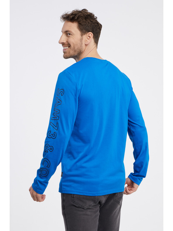 Sam 73 Modré pánské tričko s dlouhým rukávem SAM 73 Regulus