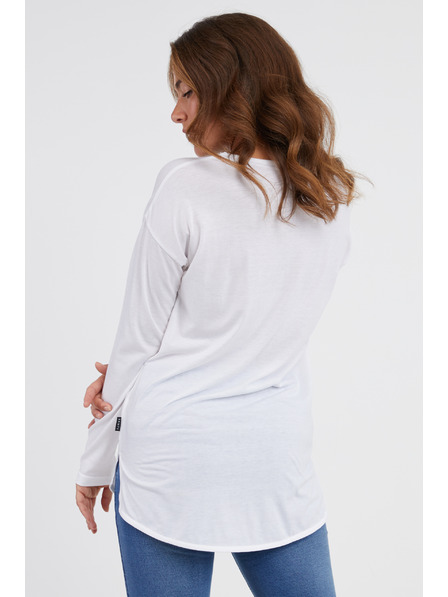 Sam 73 Bílé dámské tričko s dlouhým rukávem SAM 73 Sherri
