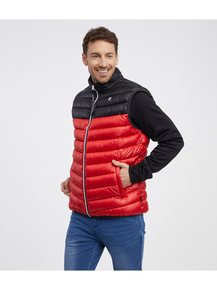 Sam 73 Černo-červená pánská prošívaná vesta SAM 73 Potter