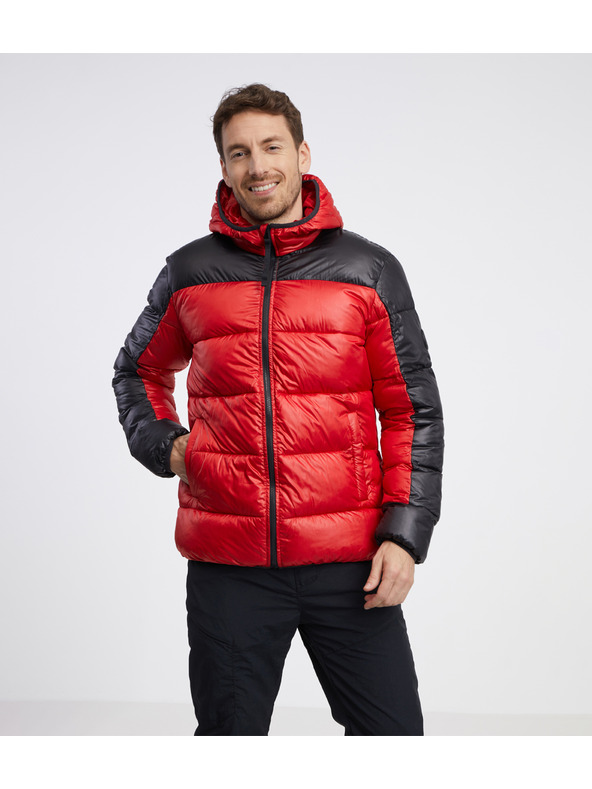 Sam 73 Černo-červená pánská prošívaná bunda SAM 73 Ron