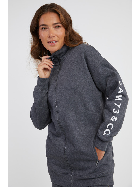 Sam 73 Šedá dámská žíhaná mikina na zip SAM 73 Asajj
