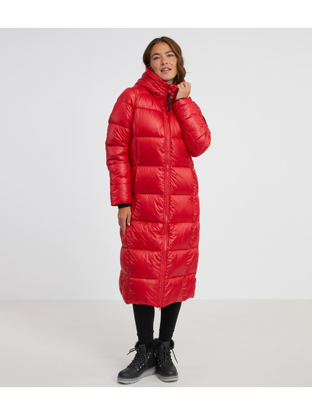 Sam 73 Červený dámský prošívaný kabát s kapucí SAM 73 Anna