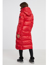 Sam 73 Červený dámský prošívaný kabát s kapucí SAM 73 Anna