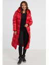Sam 73 Červený dámský prošívaný kabát s kapucí SAM 73 Anna