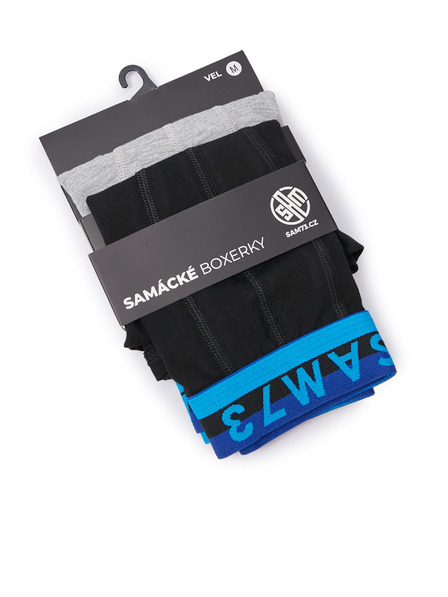 Sam 73 Sada dvou pánských boxerek v šedé a černé barvě SAM 73 Hiddenit