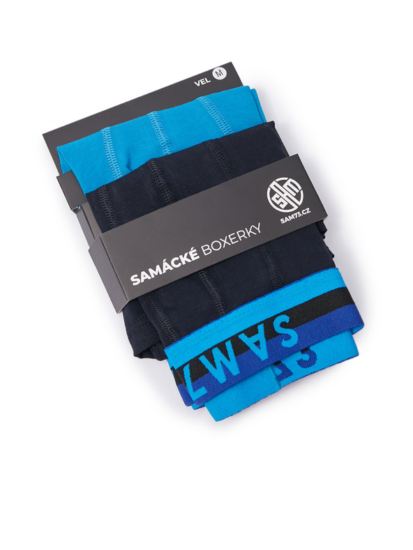 Sam 73 Sada dvou pánských boxerek v modré a černé barvě SAM 73 Hyacint