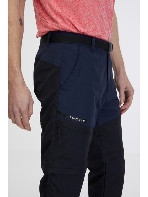 Sam 73 Tmavě modré pánské kalhoty s odepínacími nohavicemi SAM 73 Caleb