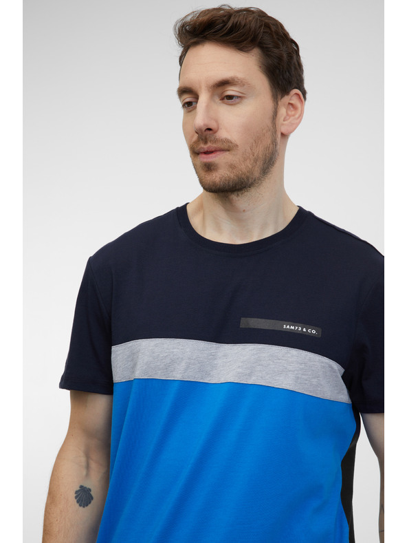Sam 73 Modro-černé pánské tričko SAM 73 Ernesto
