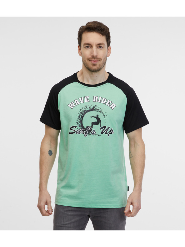 Sam 73 Černo-zelené pánské tričko SAM 73 Esteban