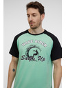 Sam 73 Černo-zelené pánské tričko SAM 73 Esteban