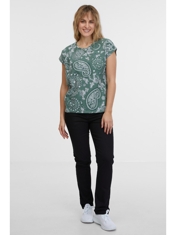 Sam 73 Zelené dámské vzorované tričko SAM 73 Margarita