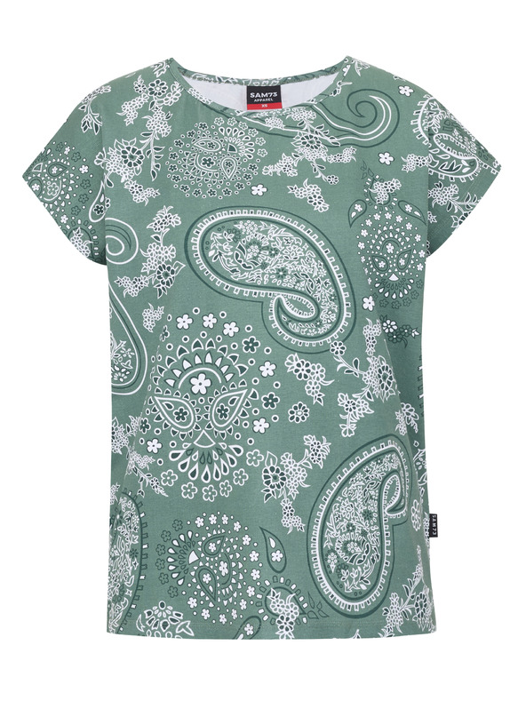 Sam 73 Zelené dámské vzorované tričko SAM 73 Margarita