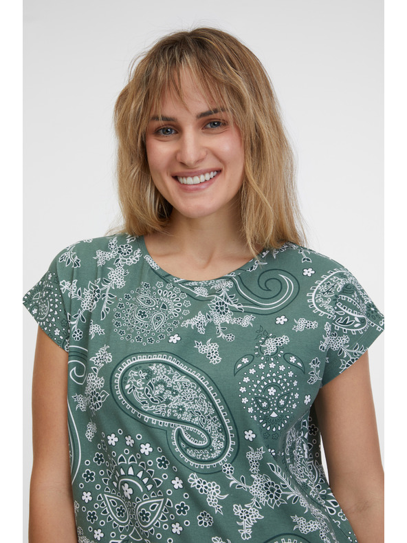 Sam 73 Zelené dámské vzorované tričko SAM 73 Margarita