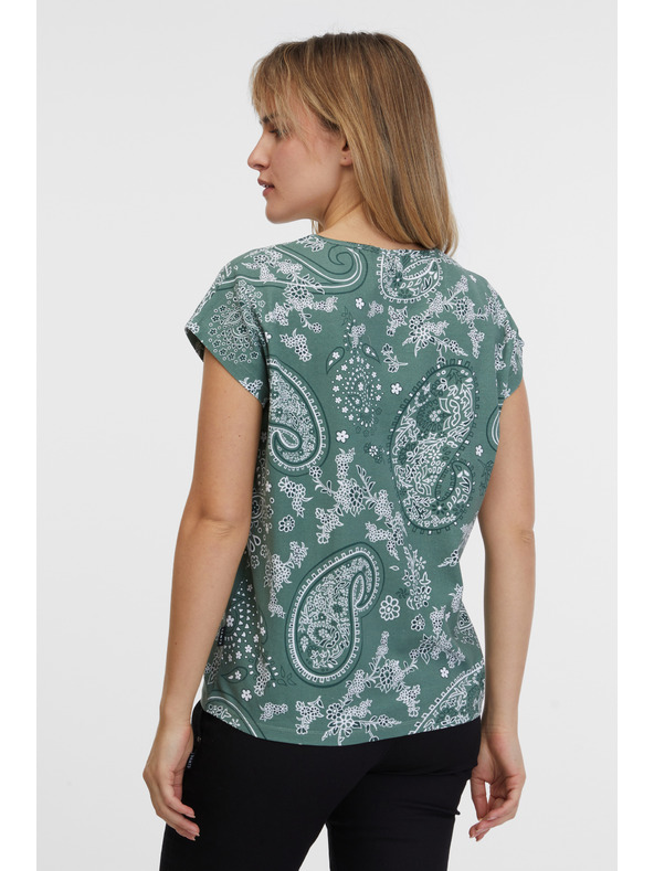Sam 73 Zelené dámské vzorované tričko SAM 73 Margarita