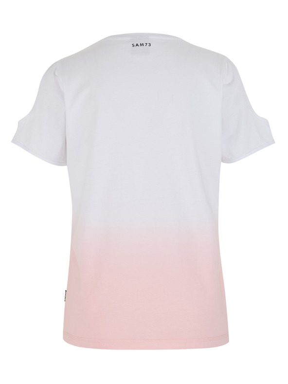 Sam 73 Růžovo-bílé dámské tričko SAM 73 Dolores