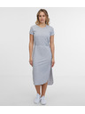 Sam 73 Světle šedé dámské žíhané midišaty SAM 73 Estela