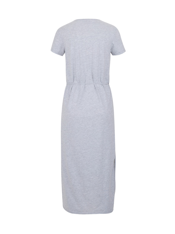 Sam 73 Světle šedé dámské žíhané midišaty SAM 73 Estela