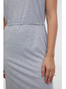 Sam 73 Světle šedé dámské žíhané midišaty SAM 73 Estela