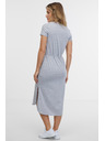 Sam 73 Světle šedé dámské žíhané midišaty SAM 73 Estela