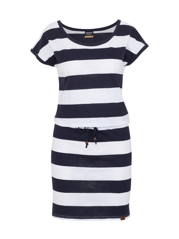 Sam 73 Bílo-modré dámské pruhované šaty SAM 73 Reyna