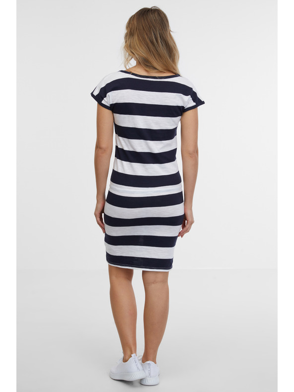 Sam 73 Bílo-modré dámské pruhované šaty SAM 73 Reyna