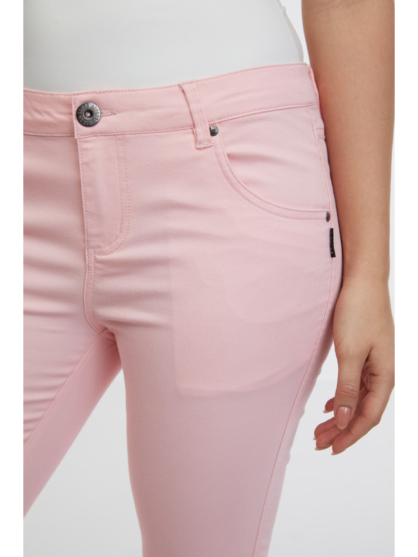 Sam 73 Světle růžové dámské tříčtvrteční slim fit džíny SAM 73 Amara