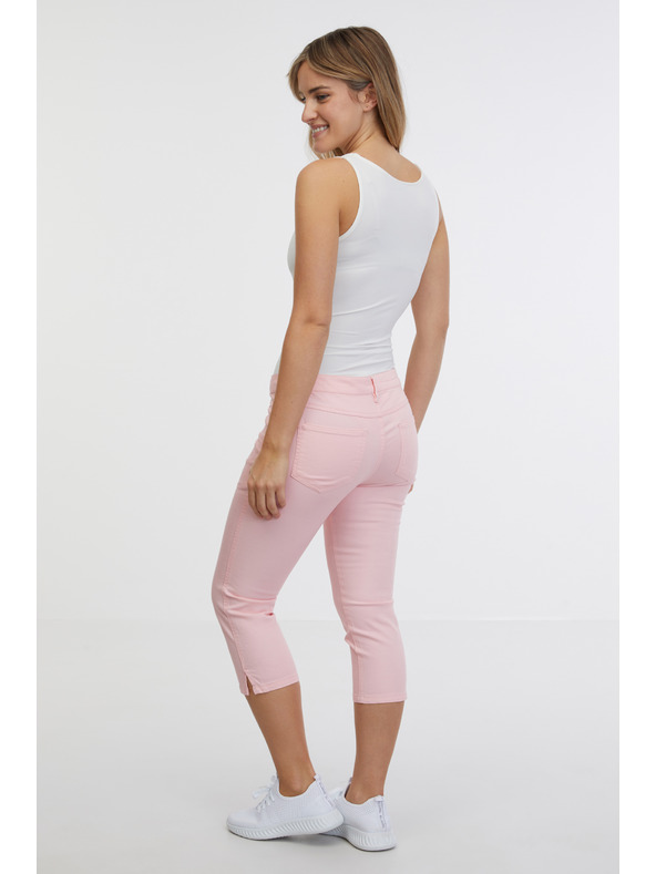 Sam 73 Světle růžové dámské tříčtvrteční slim fit džíny SAM 73 Amara