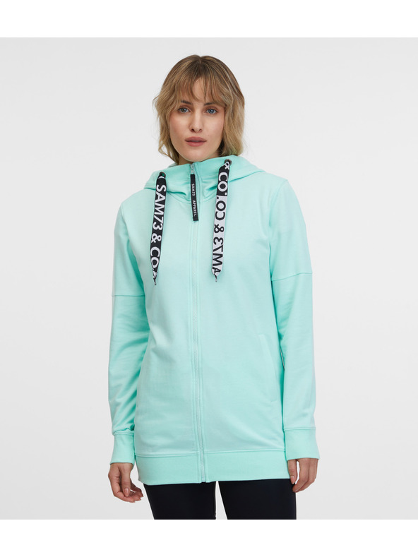 Sam 73 Tyrkysová dámská mikina na zip s kapucí SAM 73 Lisa