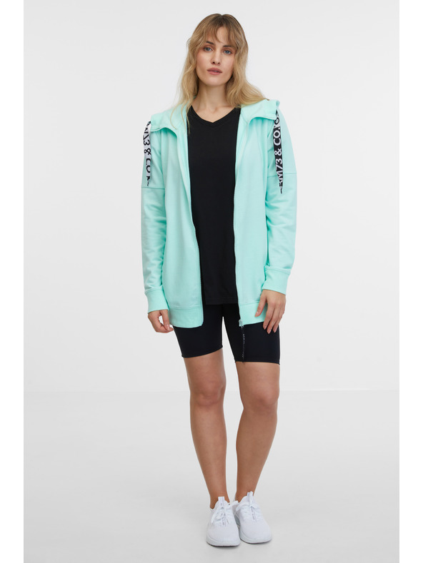 Sam 73 Tyrkysová dámská mikina na zip s kapucí SAM 73 Lisa