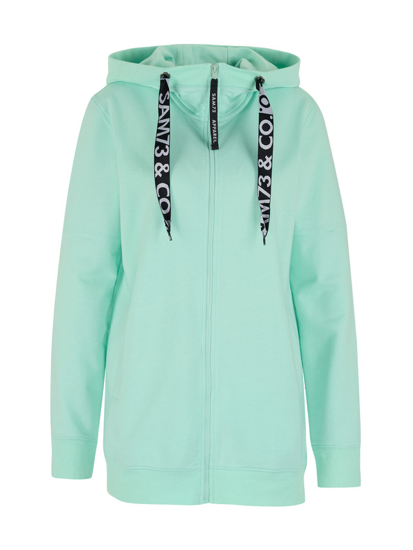 Sam 73 Tyrkysová dámská mikina na zip s kapucí SAM 73 Lisa