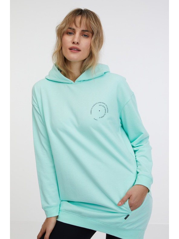 Sam 73 Tyrkysová dámská prodloužená mikina SAM 73 Lola