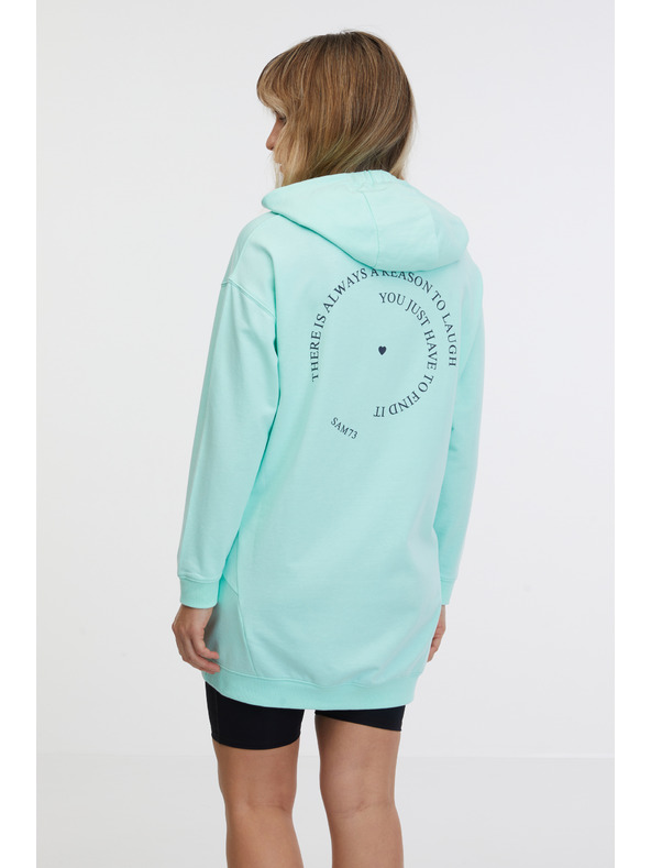 Sam 73 Tyrkysová dámská prodloužená mikina SAM 73 Lola