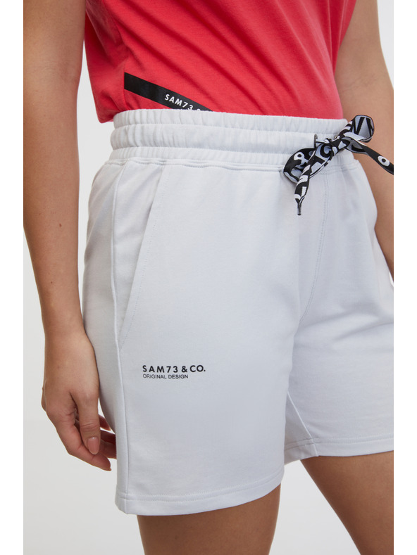 Sam 73 Bílé dámské teplákové kraťasy SAM 73 Malena