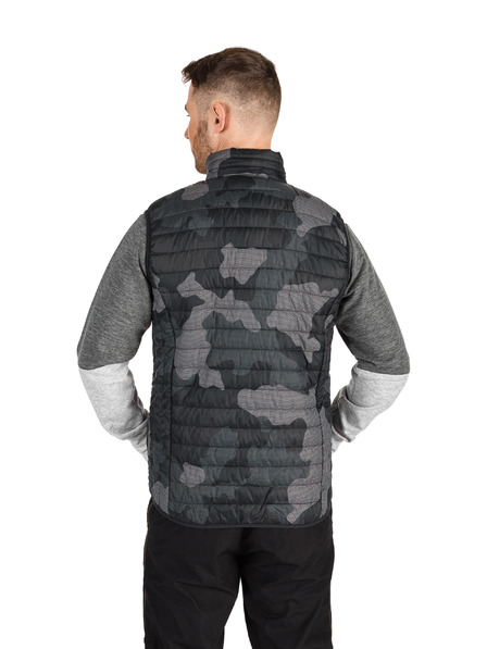 Sam 73 Tmavě šedá pánská vzorovaná vesta SAM 73