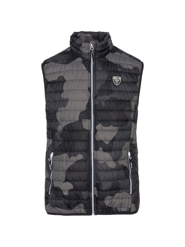 Sam 73 Tmavě šedá pánská vzorovaná vesta SAM 73