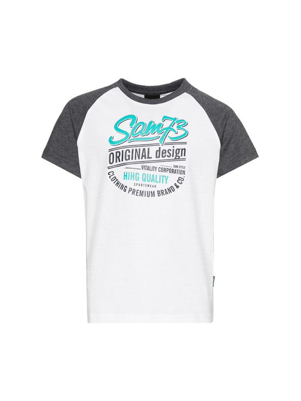 Sam 73 Bílé klučičí tričko s potiskem SAM 73