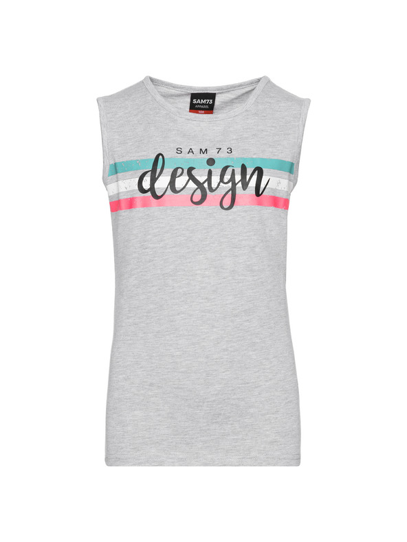 Sam 73 Šedé holčičí tílko s potiskem SAM 73