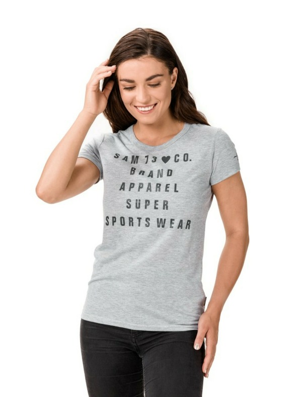 Sam 73 Světle šedé dámské tričko s potiskem SAM 73 Penny