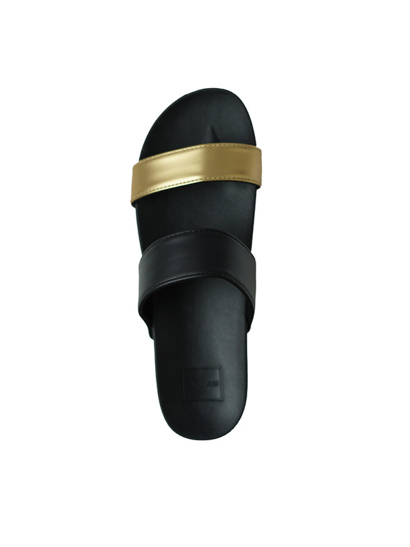 Sam 73 Dámské pantofle ve zlato-černé barvě SAM 73