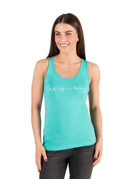 Sam 73 Tyrkysové dámské tílko s nápisem SAM 73