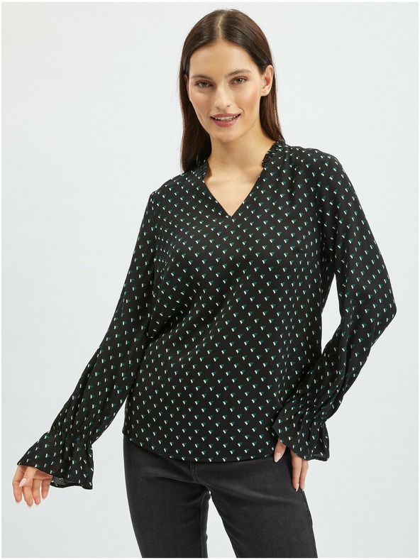 Orsay Černá dámská vzorovaná halenka ORSAY