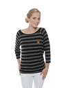 Sam 73 Černo-šedé dámské pruhované tričko SAM 73