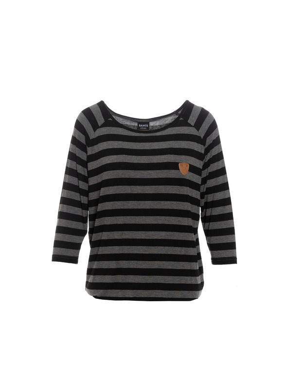 Sam 73 Černo-šedé dámské pruhované tričko SAM 73