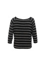 Sam 73 Černo-šedé dámské pruhované tričko SAM 73