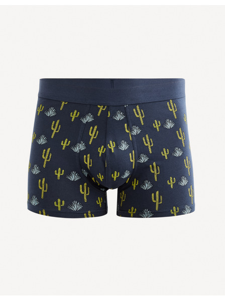 Celio Tmavě modré pánské vzorované boxerky Celio Gibocactus