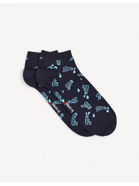 Celio Tmavě modré pánské vzorované ponožky Celio Gisomistol