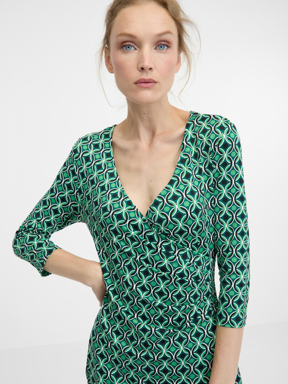 Orsay Zelené dámské šaty ke kolenům ORSAY