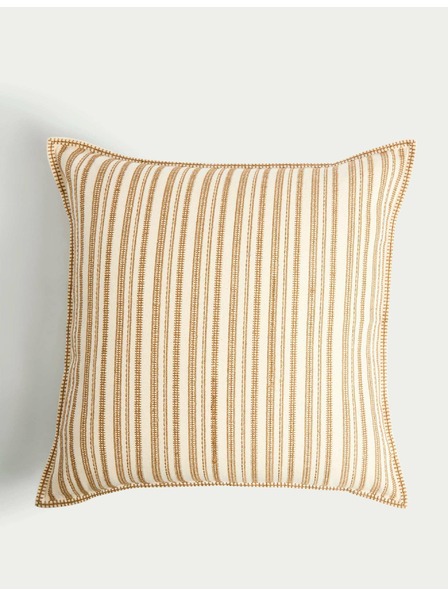 Marks & Spencer Pruhovaný polštář s výšivkou, z čisté bavlny Marks & Spencer žlutá