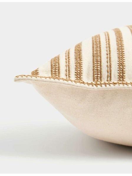 Marks & Spencer Pruhovaný polštář s výšivkou, z čisté bavlny Marks & Spencer žlutá