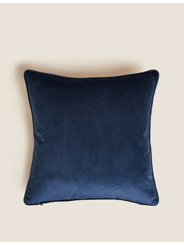 Marks & Spencer Sametový polštář s ptáčky Marks & Spencer námořnická modrá